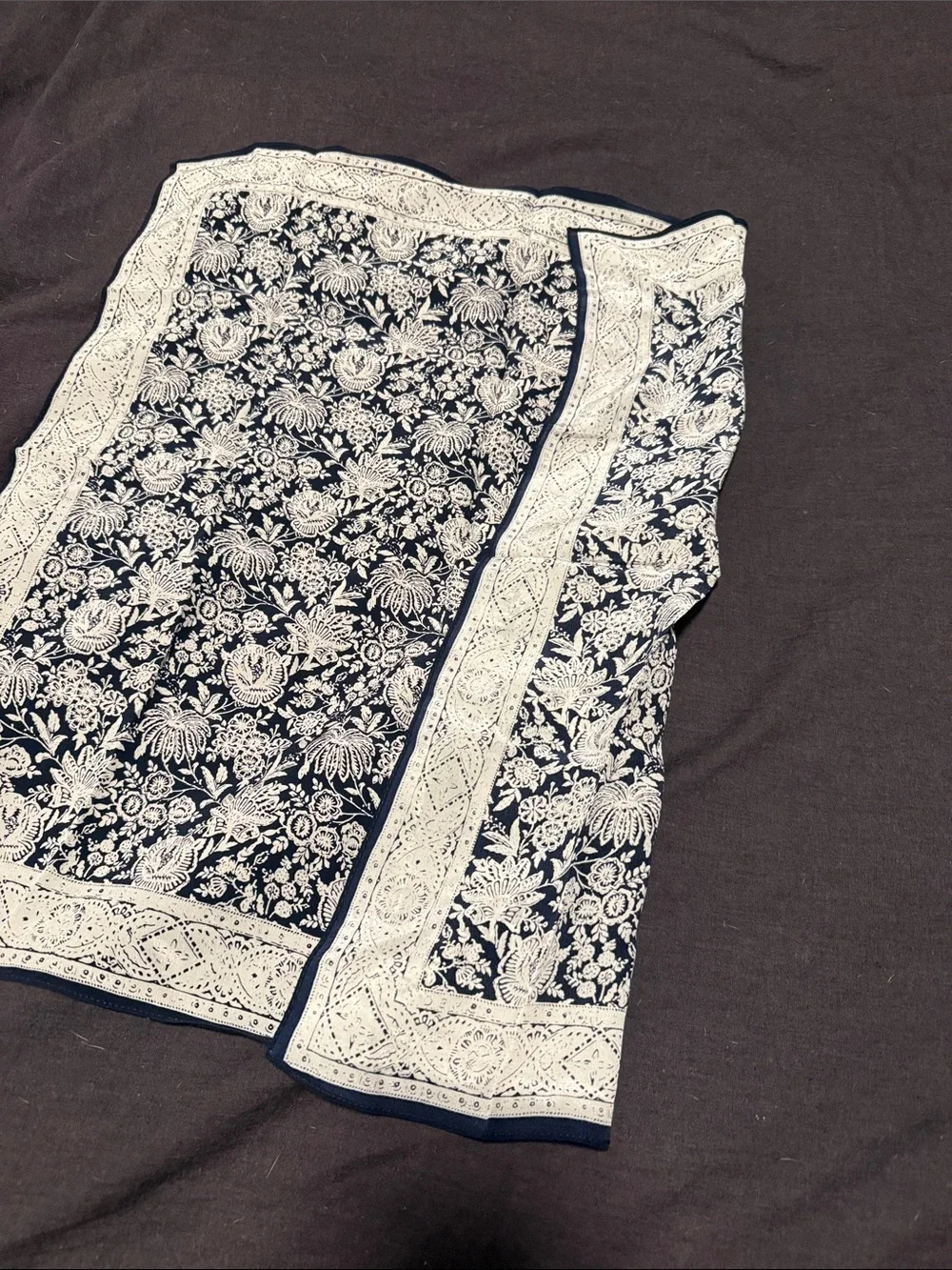 MADEWELL Navy and White Floral Bandana Scarf